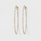 Target Hoop With Pave Stones Earrings - A New Day Gold