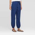 Women's Mid-rise Straight Leg Ankle Length Cargo Jogger - Prologue Navy