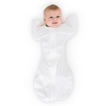 Swaddledesigns Swaddle Sack Wearable Blanket - Sterling Polka Dots On White -