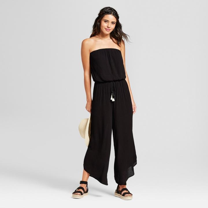 Women's Strapless Cropped Jumpsuit - Xhilaration Black