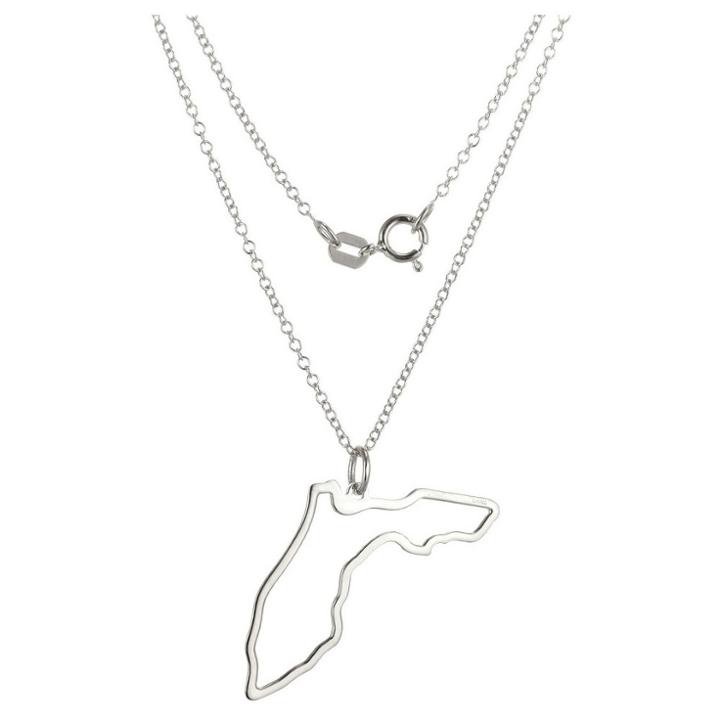 Prime Art & Jewel Sterling Silver Cutout Florida State Pendant Necklace With 18 Chain, Girl's, Florida