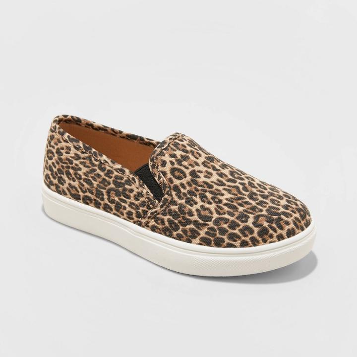 Girls' Aida Leopard Print Sneakers - Cat & Jack Brown 13, Toddler Girl's
