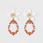 Sugarfix By Baublebar Mixed Media Flower Drop Earrings - Coral, Girl's