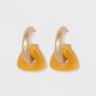 Yellow Aventurine Semi-precious Trillion Shaped Charm Hoop Earrings - Universal Thread Yellow