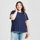 Women's Plus Size Meriwether Crew Neck Short Sleeve T-shirt - Universal Thread Navy (blue)