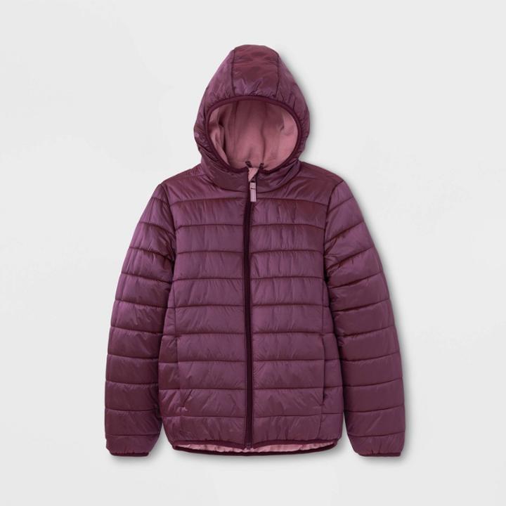 Kids' Lightweight Puffer Jacket - Cat & Jack Purple L, Kids Unisex,