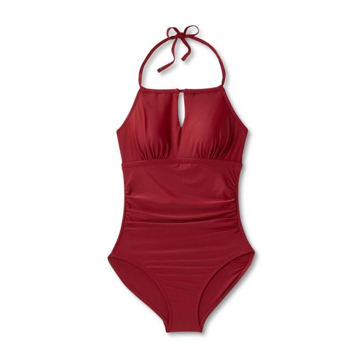 Kona Sol Women's Post Mastectomy High Neck Full Coverage One Piece Swimsuit - Kona