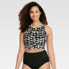 Beach Betty By Miracle Brands Women's Bikini Swim Top Geometric Black