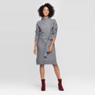 Women's Long Sleeve Mock Turtleneck Neck Sweater Dress - A New Day Heather Gray S, Women's, Size: Small, Grey Gray