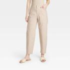 Women's Tapered Ankle Barrel Chino Pants - A New Day Beige