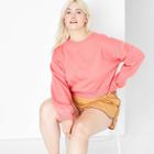 Women's Plus Size Cropped Sweatshirt - Wild Fable Pink