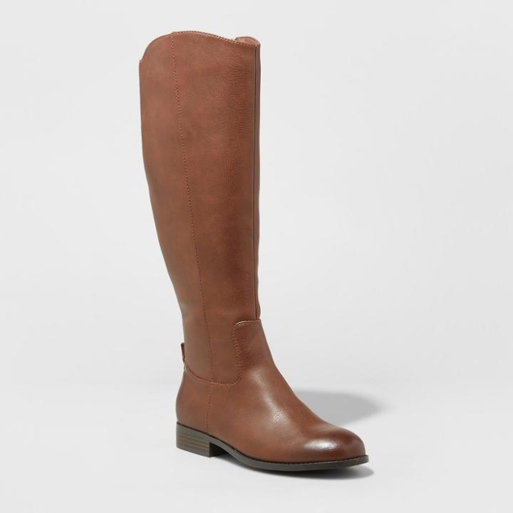 Women's Brisa Wide Width Riding Boots - Universal Thread Cognac (red) 5w,