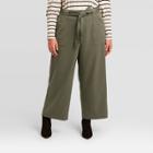 Women's Plus Size High-rise Cropped Pants - Who What Wear Green