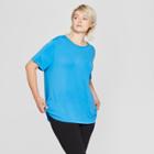 Women's Plus Size Short Sleeve Crew Neck T-shirt - Prologue Blue
