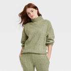 Women's Mock Turtleneck Tunic Leisure Pullover Sweater - Universal Thread Green