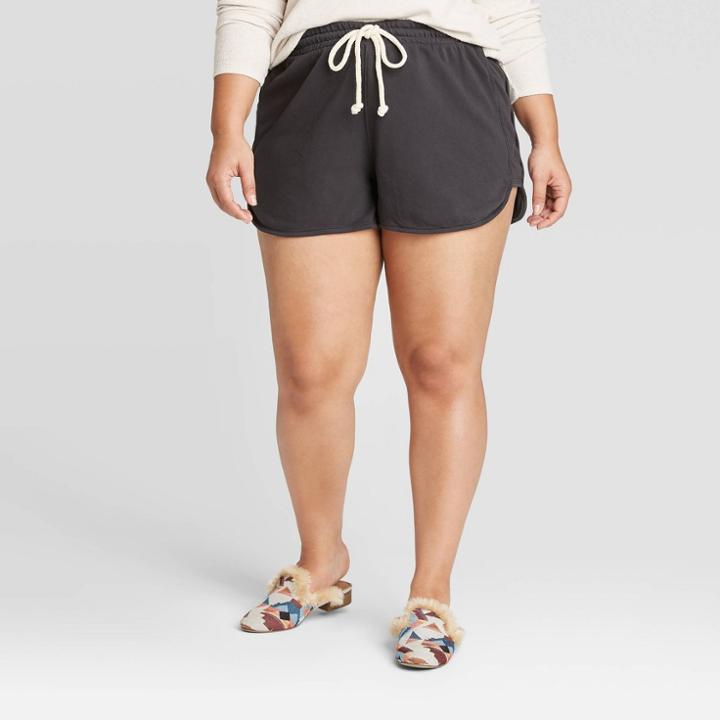 Women's Plus Size French Terry Shorts - Universal Thread Gray 1x, Women's,