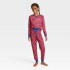 Girls' Harry Potter 2pc Thermal Pajama Set - Burgundy/navy Blue