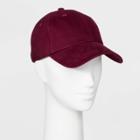 Women's Brushed Soft Hand Cotton Canvas Baseball Hat - Wild Fable Burgundy, Size: