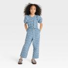 Girls' Short Sleeve Jumpsuit - Cat & Jack Blue