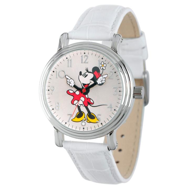 Women's Disney Minnie Mouse Silver Vintage Alloy Watch - White