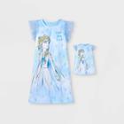 Girls' Frozen Doll & Me Dorm Nightgown - Blue