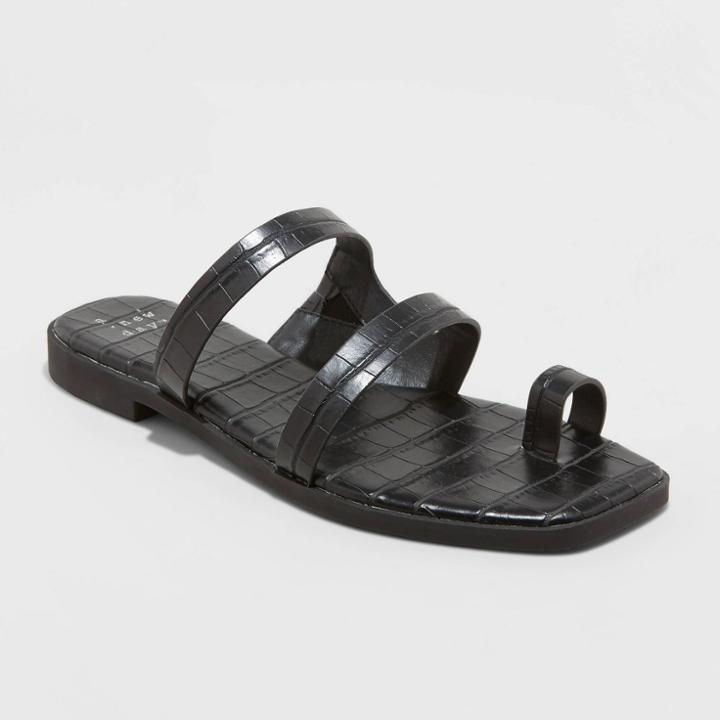 Women's Marilyn Slide Sandals - A New Day Black