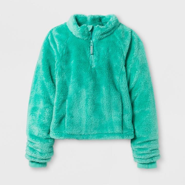 Girls' Adaptive Fleece Jacket - Cat & Jack Green