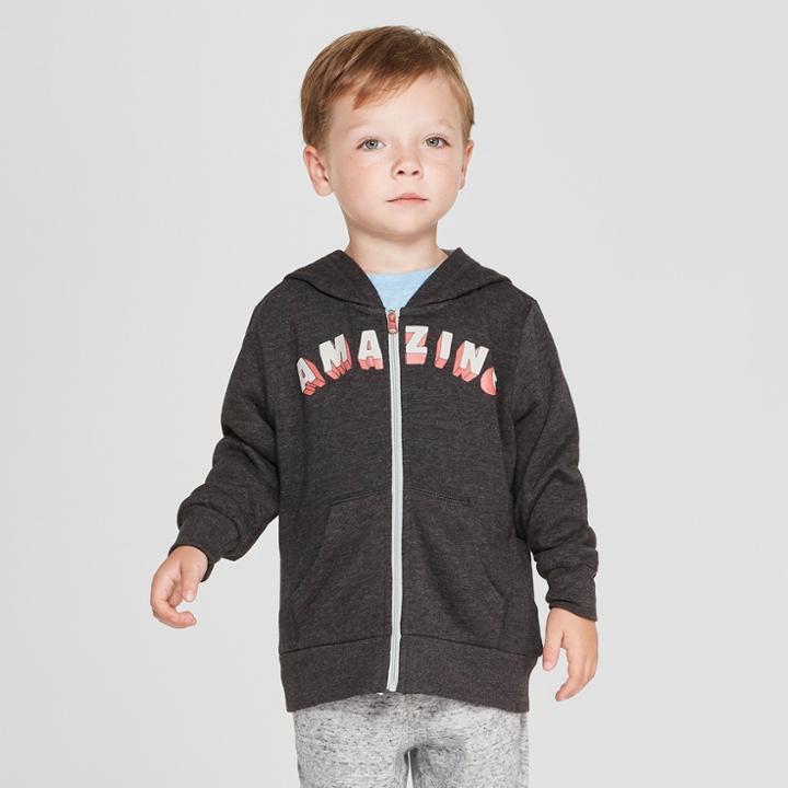 Toddler Boys' Marvel Hooded Sweatshirt - Gray