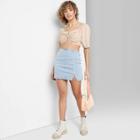 Women's Puff Short Sleeve Woven Top - Wild Fable Light Taupe Xs,