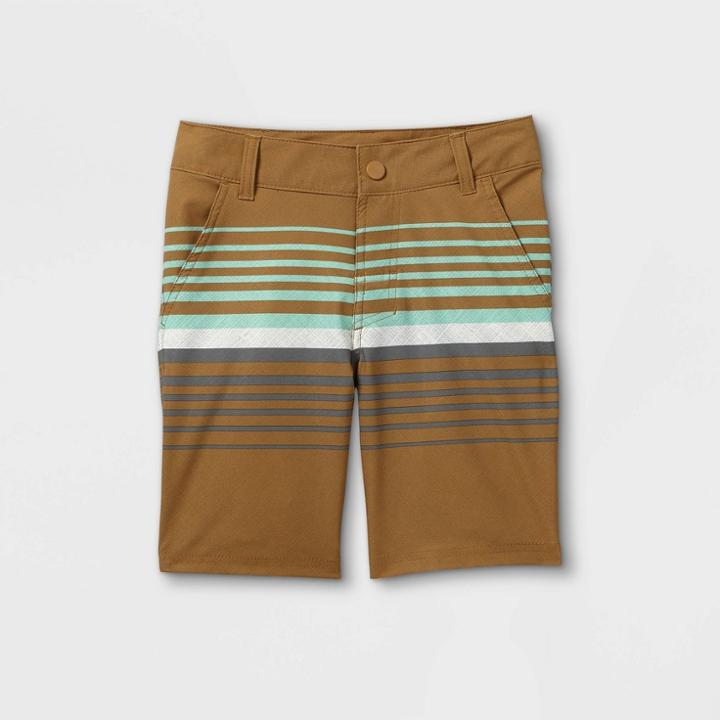 Boys' Hybrid Striped Swim Trunks - Art Class Camo Green