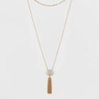 Sugarfix By Baublebar Gemstone Pendant Necklace With Tassels - Gold/white, Girl's