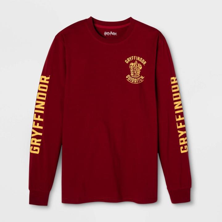 Men's Harry Potter Gryffindor Long Sleeve Graphic T-shirt - Burgundy