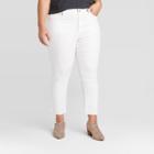 Women's Plus Size High-rise Skinny Cropped Jeans - Universal Thread White