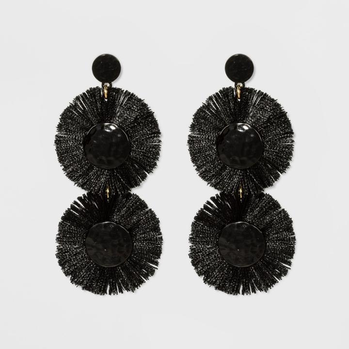 Sugarfix By Baublebar Monochrome Fringe Drop Earrings - Black, Girl's