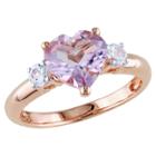 Allura 1.65 Ct. T.w. Rose De France And .3 Ct. T.w. White Sapphire Ring In Pink Rhodium Plated Silver