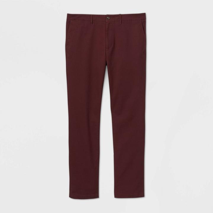 Men's Tall Slim Fit Hennepin Chino Pants - Goodfellow & Co Red Wine