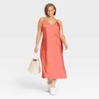 Women's Plus Size Slip Dress - A New Day Coral Pink