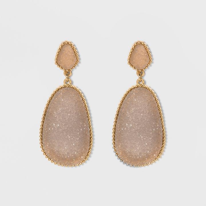 Target Sugarfix By Baublebar Dramatic Druzy Drop Earrings - Silver Gray, Girl's