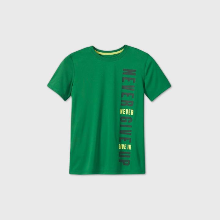 Boys' Short Sleeve 'never Give Up' Graphic T-shirt - All In Motion Green