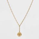 14k Gold Plated Initial 'w' Pendant Chain Necklace - A New Day Gold