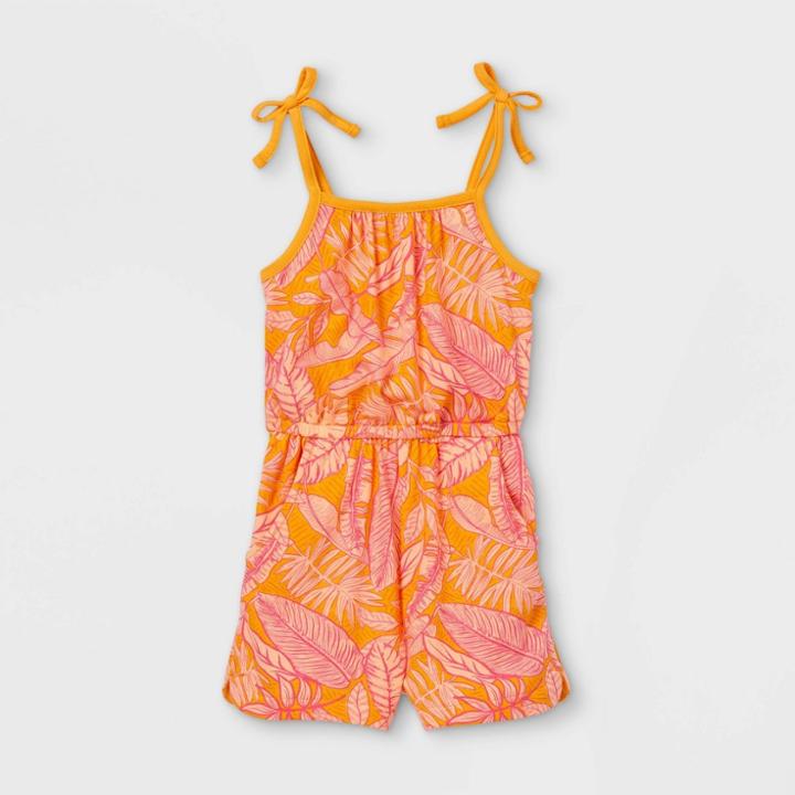 Toddler Girls' Tank Romper - Cat & Jack Orange