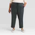 Women's Plus Size Ankle Length Pants - A New Day Dark Green