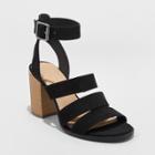 Women's Etta Ankle Strap Sandals - Universal Thread Black