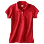 Dickies Little Girls' Pique Uniform Polo Shirt - Red