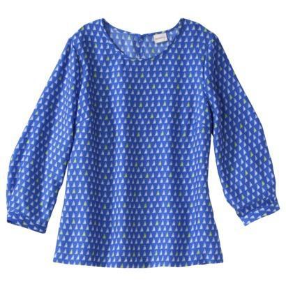 Merona Women's Printed Longsleeve Blouse -capri Blue