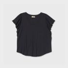 Women's Plus Size Short Sleeve Blouse - Universal Thread Black