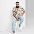 Men's Big & Tall Tie-dye Rolled Collar Knit T-shirt - Original Use Beige
