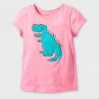 Toddler Girls' Adaptive Short Sleeve Dinosaur Graphic T-shirt - Cat & Jack Pink
