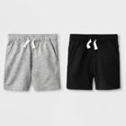 Toddler Boys' 2pk French Terry Play Pull-on Shorts - Cat & Jack Black/heather Gray
