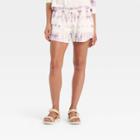 Women's Tie-dye High-rise Pull-on Shorts - Universal Thread Purple/white